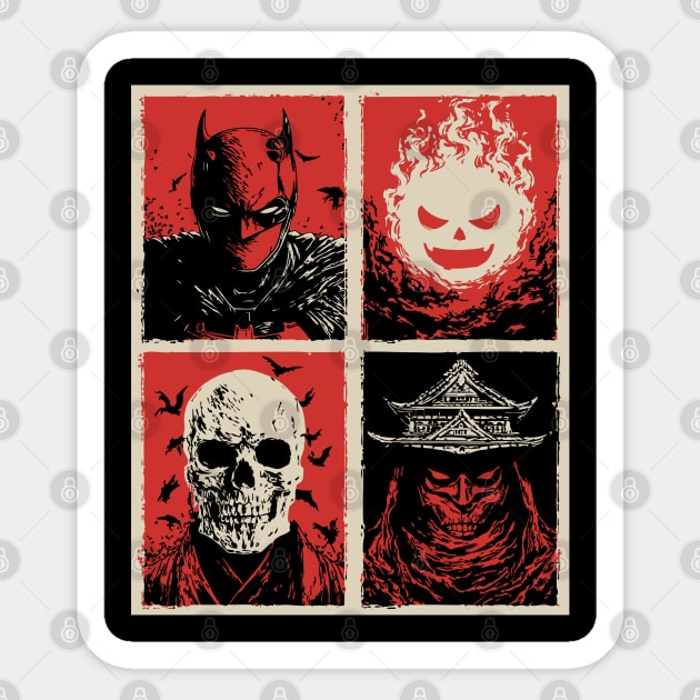 Gothic Vigilante & Ninja Horror - Retro Comic Book Art Sticker by TuncGK